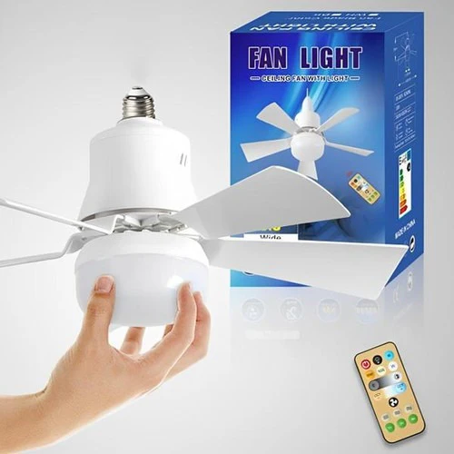 BowLift | Ceiling Light Fan with LED, E27 Socket Mount with Remote Control