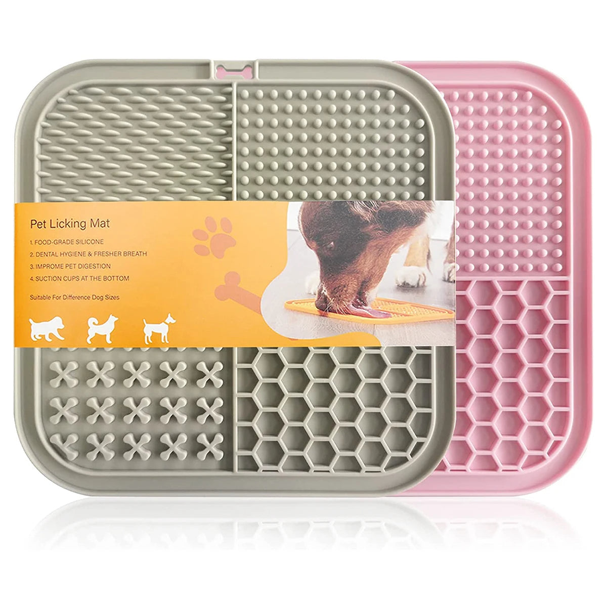 BowLift | 2pcs Dog Lick Mat with Suction Cups – Slow Feeder and Anxiety Relief