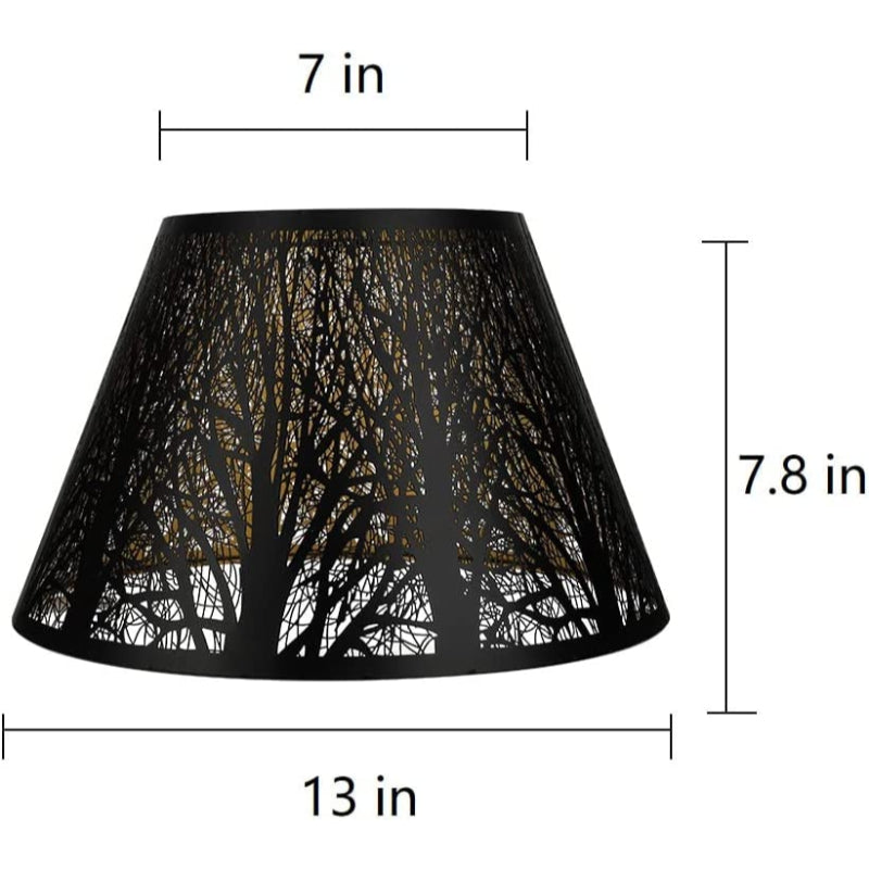 BowLift | Medium lampshade, barrel fabric lampshade for table lamp and floor lamp, 7x13x7.8 inches, natural ventilated linen, handmade, spider (white)