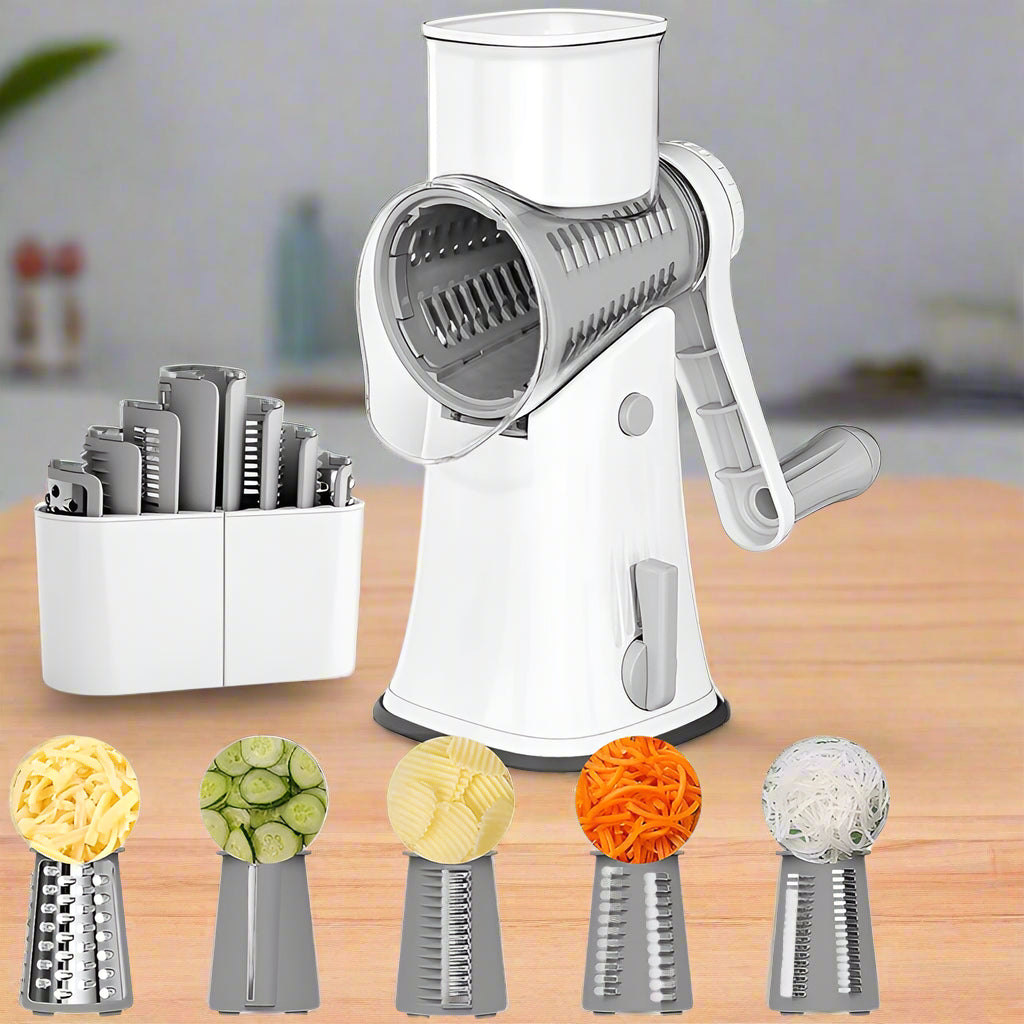 BowLift | 5-in-1 Rotary Cheese Grater - Veggie Slicer & Shredder