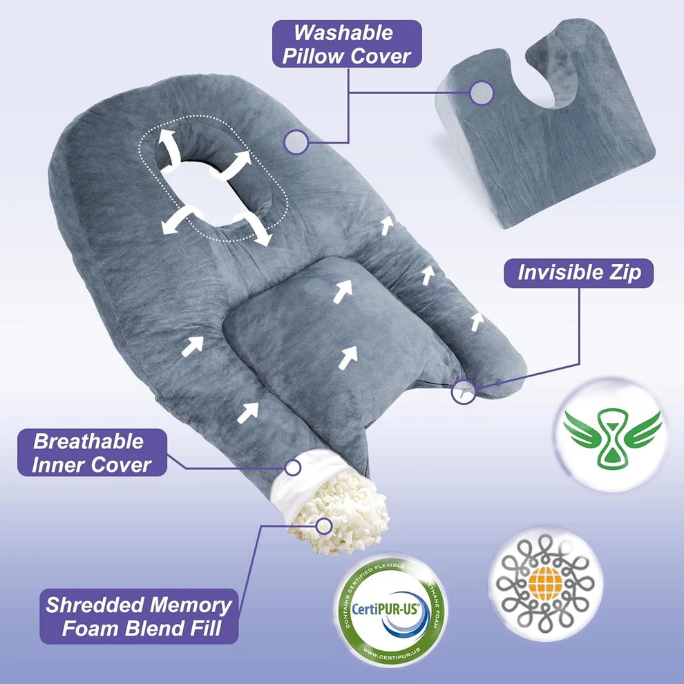 BowLift | Face Down Pillow For Comfortable Stomach Sleeping After Surgery