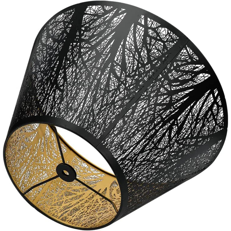 BowLift | Medium lampshade, barrel fabric lampshade for table lamp and floor lamp, 7x13x7.8 inches, natural ventilated linen, handmade, spider (white)