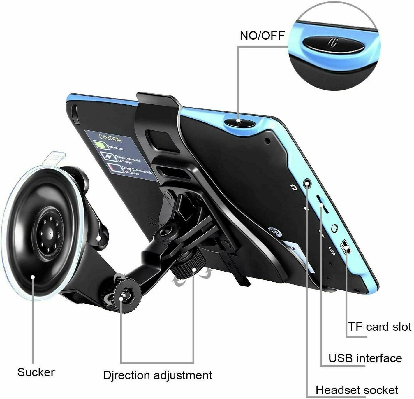 BowLift | 7" GPS Navigation System – 2025 Upgraded Sat Nav for Cars & Trucks