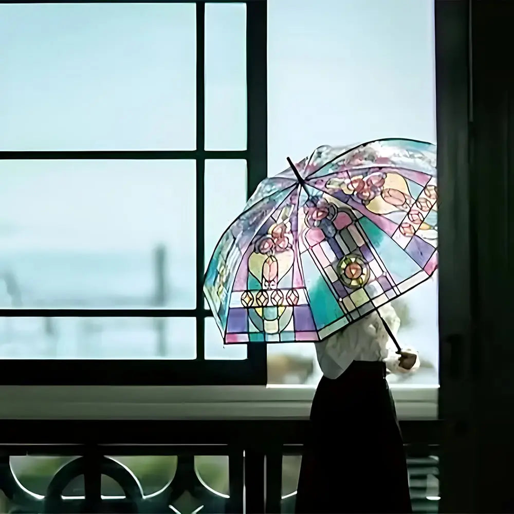 BowLift | Stained Glass Art Umbrella — Automatic Wind PRedection and Rain PRedection