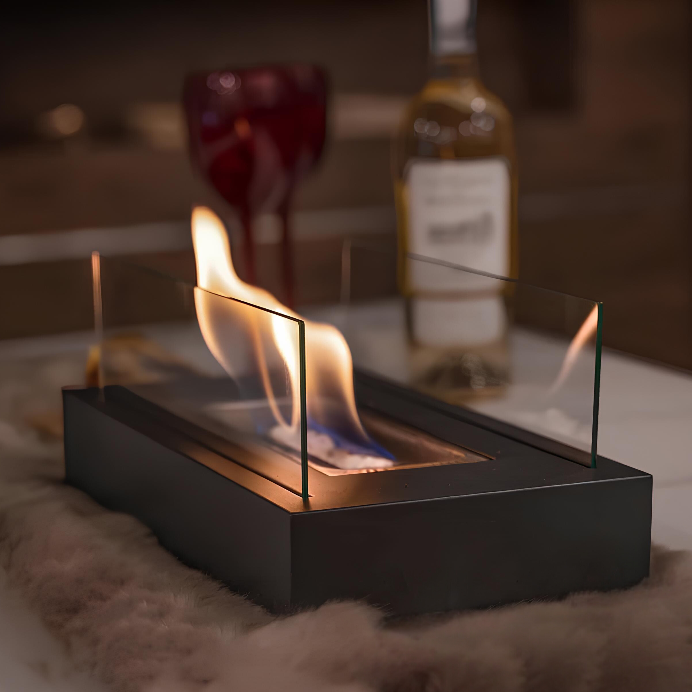 BowLift | Compact Glass Bioethanol Tabletop Fireplace
