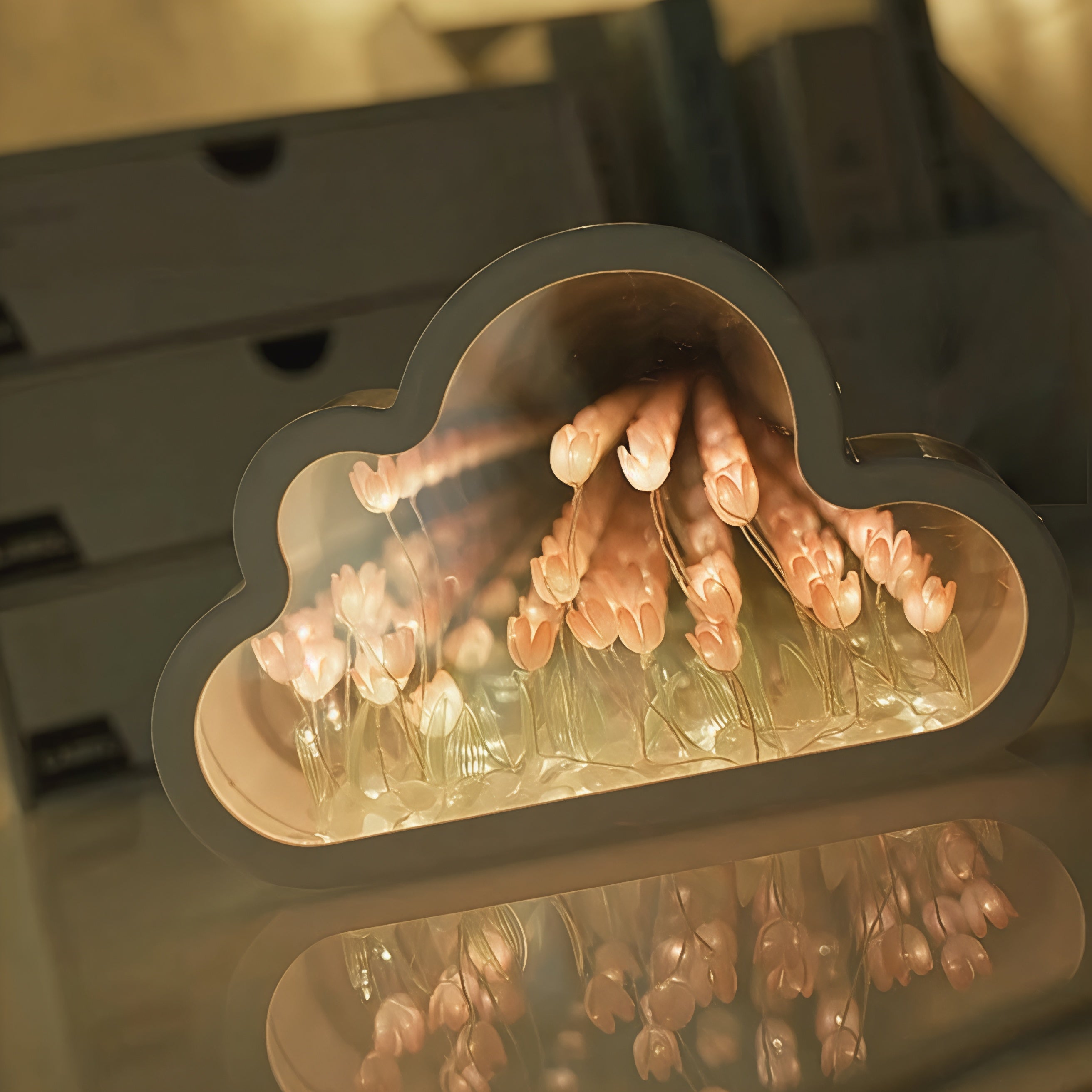 BowLift | LED Table Lamp Floral Infinity Mirror Light