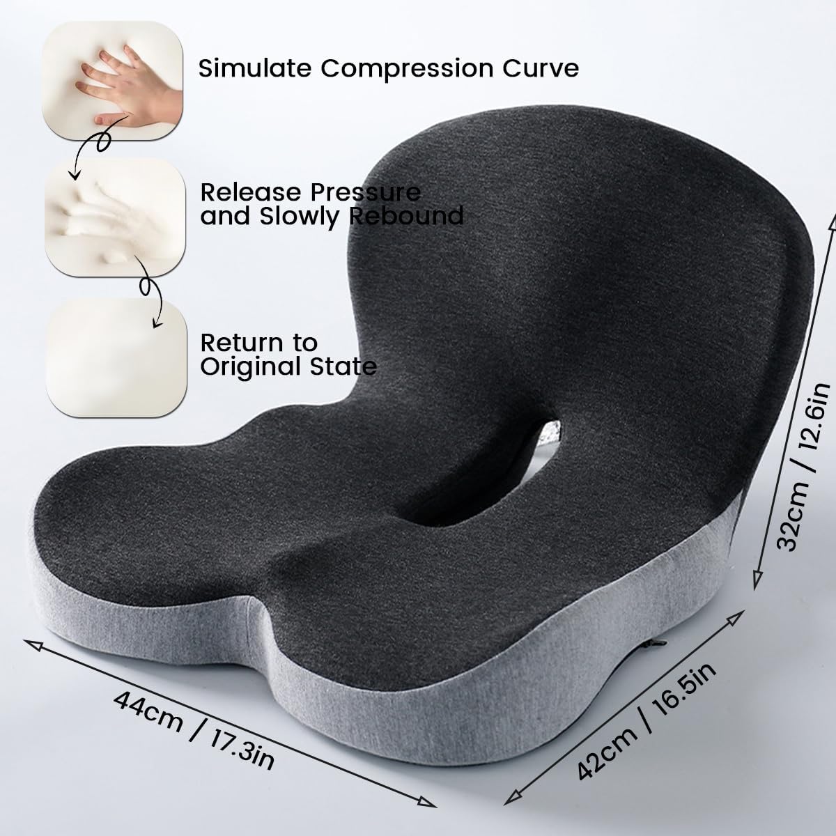 BowLift | BODYFORM PAD – Ergonomic Memory Foam Seat Cushion for Everyday Comfort