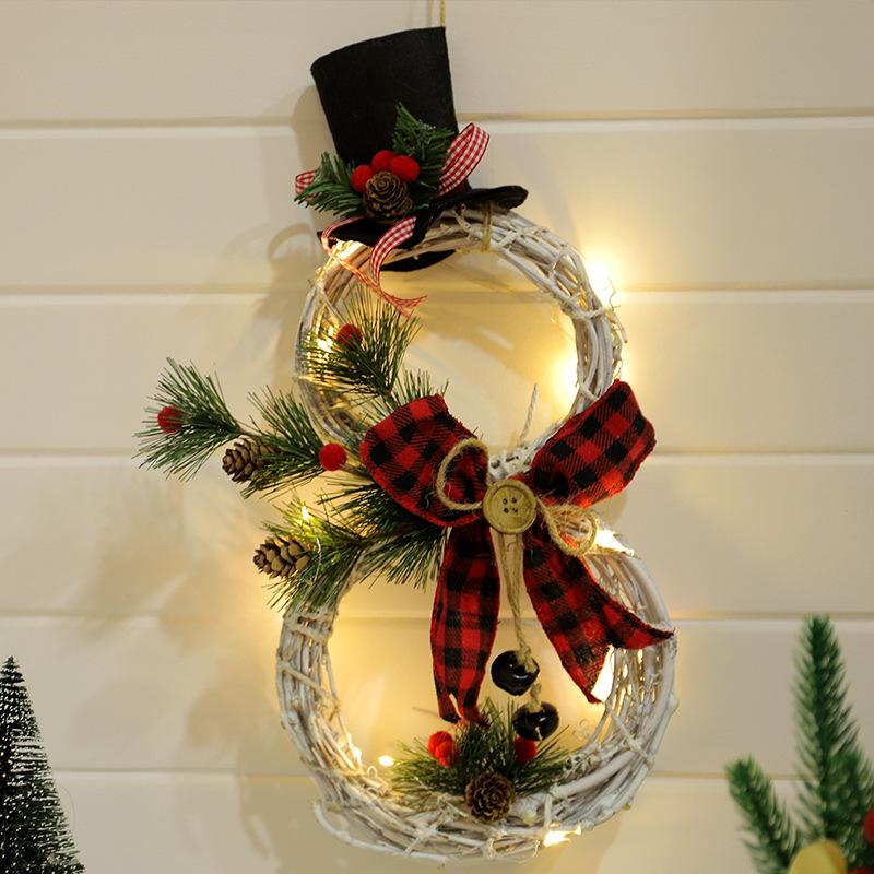 BowLift | Christmas Wreath Rustic Snowman LED Decoration