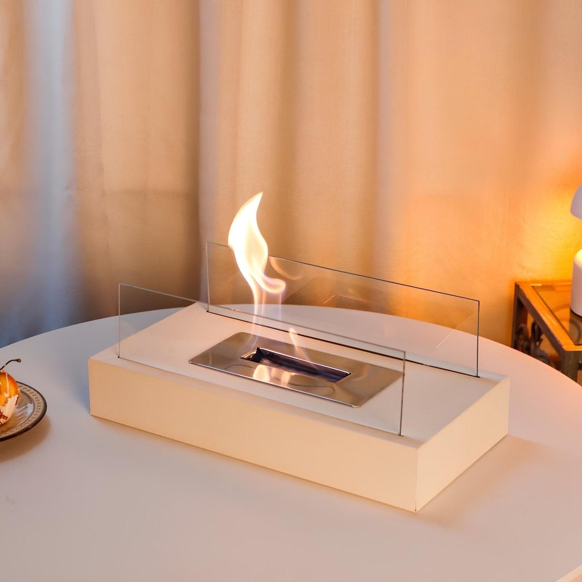 BowLift | FlameGlow Bioethanol Table Fireplace – Real Fire Without Smoke or Soot