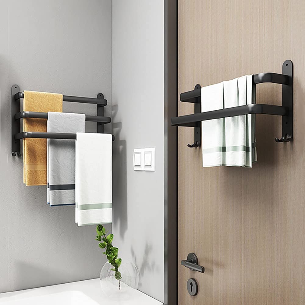 BowLift | FlexRack – Wall-Mounted Aluminum Bathroom Shelf with 3 Crossbars