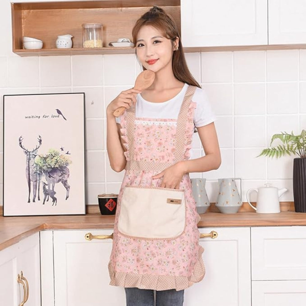 BowLift | Cotton Kitchen Apron Floral Cooking