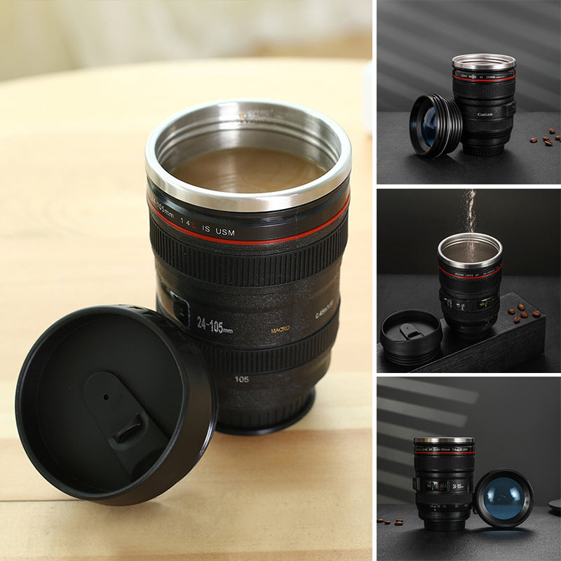 BowLift | Camera Lens Inspired Insulated Cup Coffee Mug
