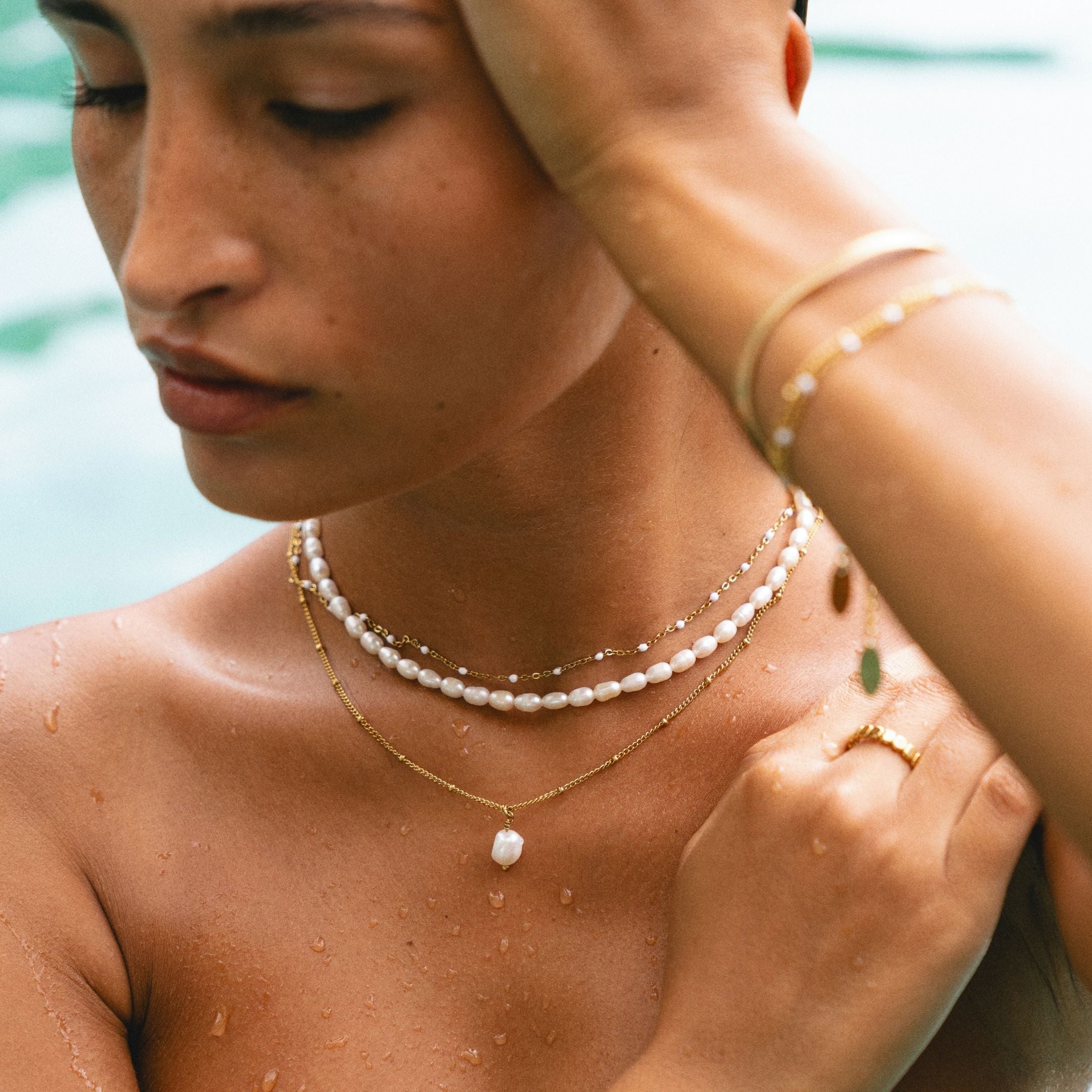 BowLift | Amélie Freshwater Pearl Choker Necklace with 18K Gold Coating