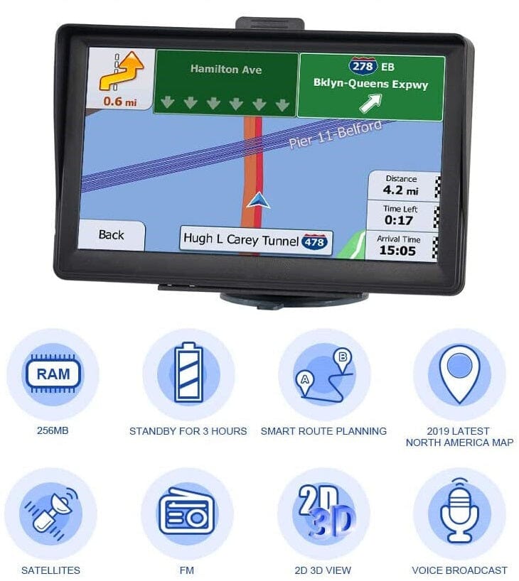 BowLift | 7" GPS Navigation System – 2025 Upgraded Sat Nav for Cars & Trucks