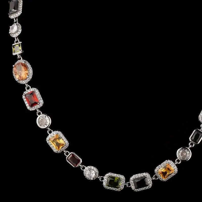 BowLift | Geometric Zircon Jewelry Set – Modern Gold-Plated Necklace & Earrings