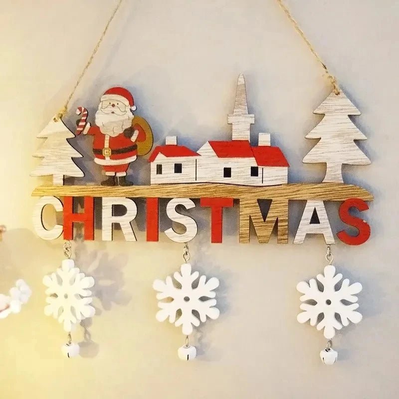 BowLift | Gnome Santa Claus Wooden Hanging Ornament Signage - Set of 5 – Festive Christmas Decoration for Home, Door, and Tree, Perfect for Holiday Cheer