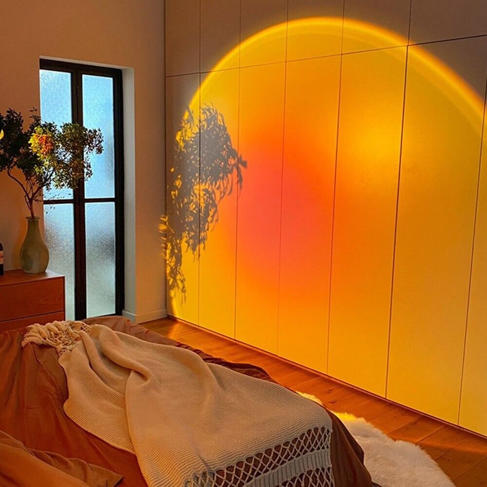 BowLift | Golden Glow – Sunset Projection Lamp with 16 Colors and Rotating Head