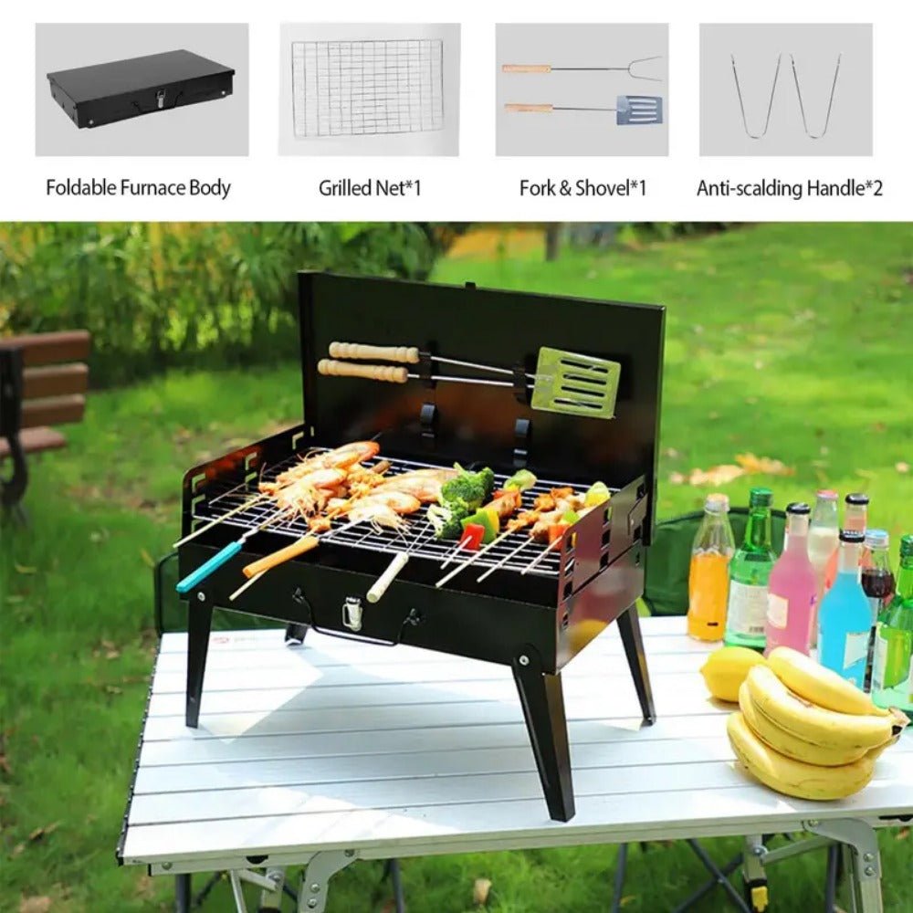 BowLift | Grillmate Fold – Foldable Steel Suitcase Grill for Garden, Camping & Outdoor BBQ