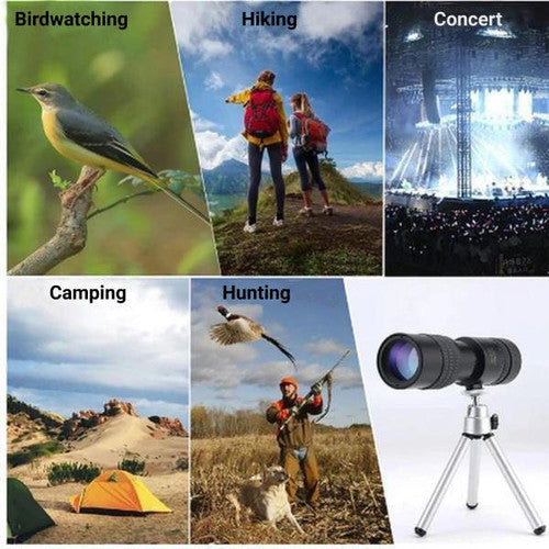 BowLift | High-Power Waterproof Monocular Telescope with 10x Magnification for Bird Watching, Hiking, and Outdoor Adventures