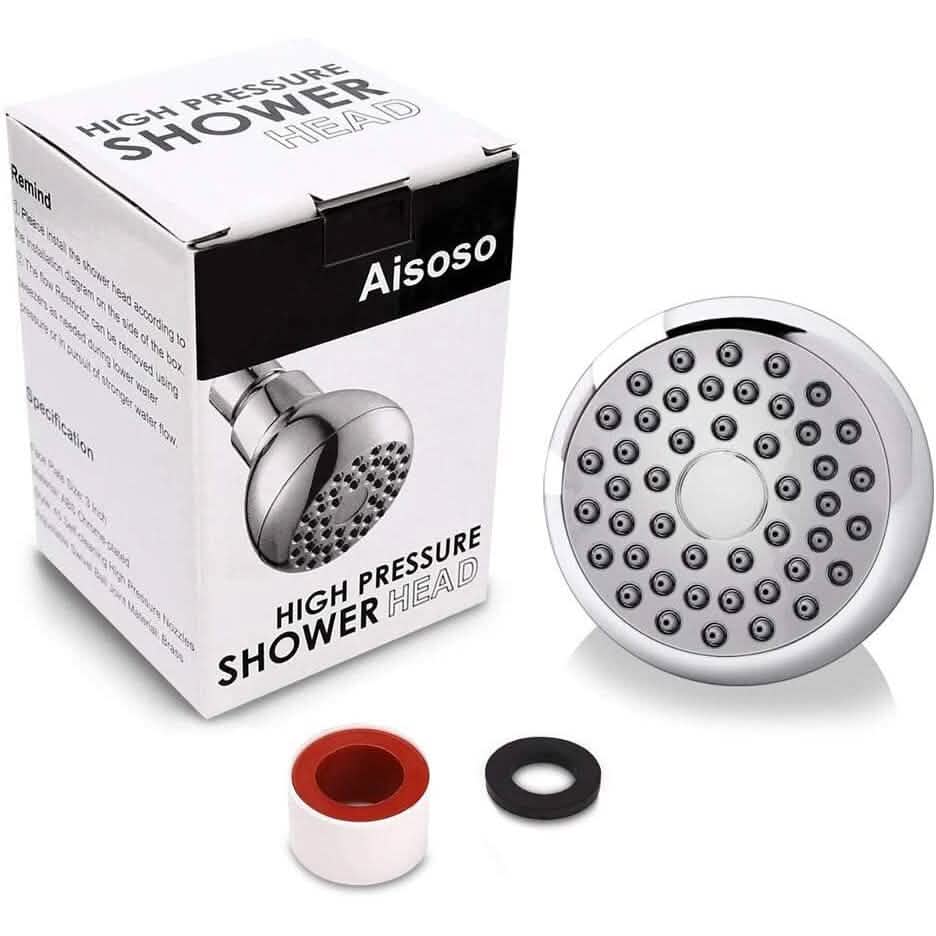 BowLift | High Pressure Showerhead 3" Anti-Clog Anti-Leak Fixed with Adjustable Swivel Ball Joint Made of Brass