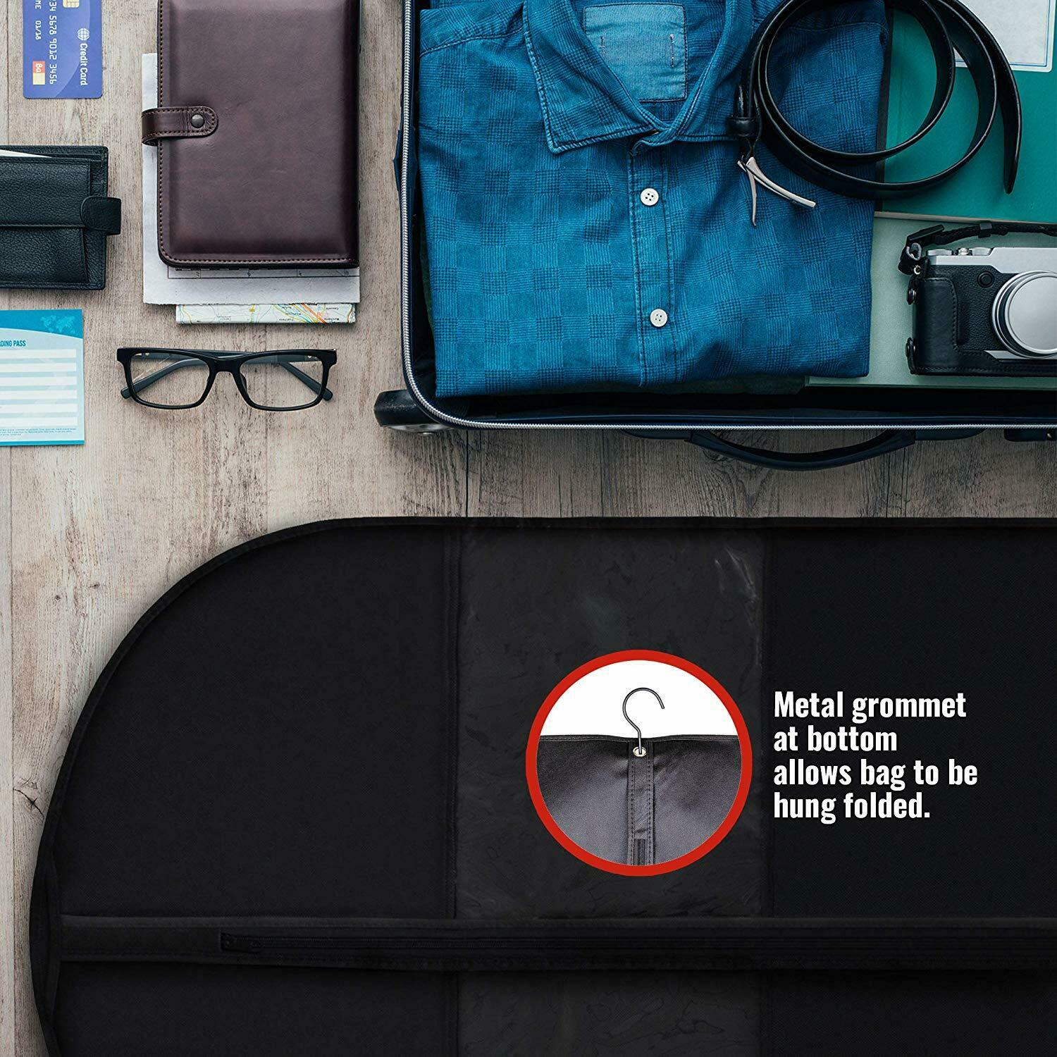 BowLift | 5 Premium Garment Bags - With Clear Window, Water-Resistant - 40"/54" inches