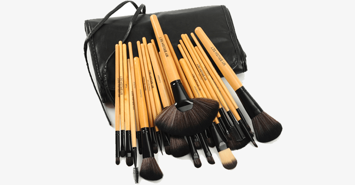 BowLift | 24-piece Premium Wood Brush Set with Free Case