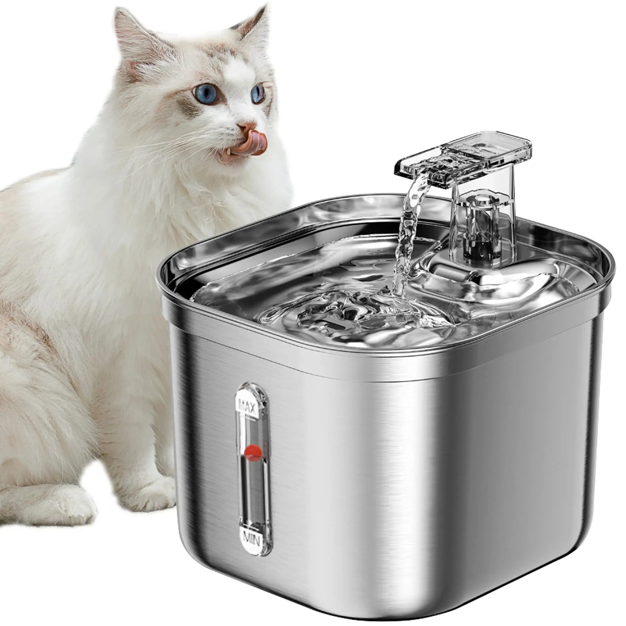 BowLift | Cat Water Fountain Stainless Steel Quiet Dispenser