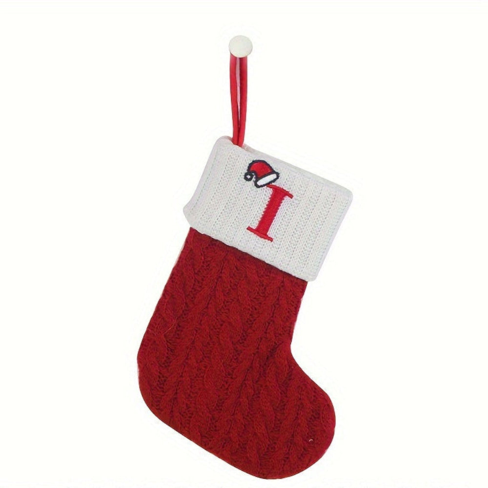 BowLift | Christmas Stocking Knit Monogram Alphabet Decorative Holiday Sock