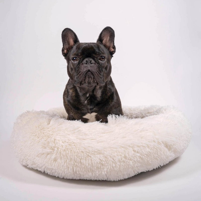 BowLift | Beef Plush Calming Donut Dog Bed for Small to Large Dogs