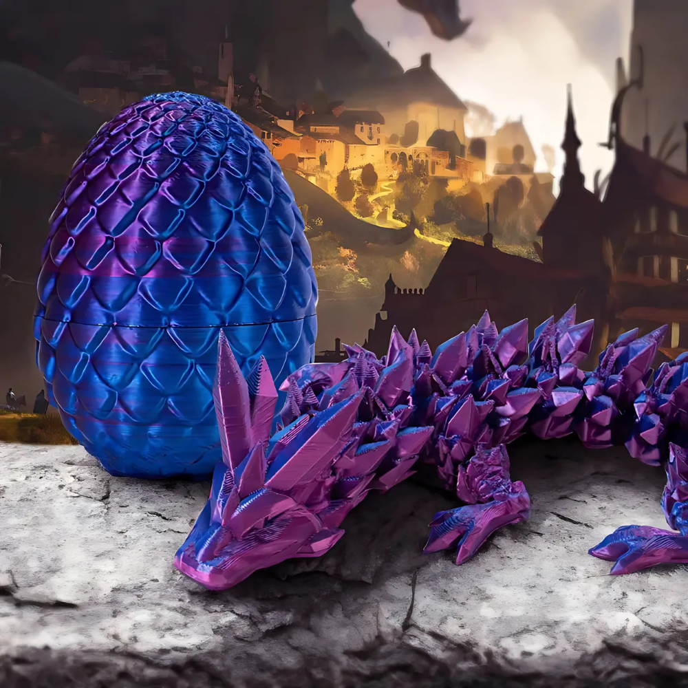 BowLift | Dragon Egg Crystal Figurine 3D Printed Toy