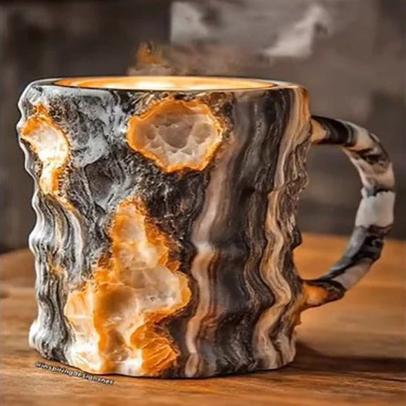 BowLift | Faceted Mineral Crystal Coffee Mug – Elegant Glass Cup