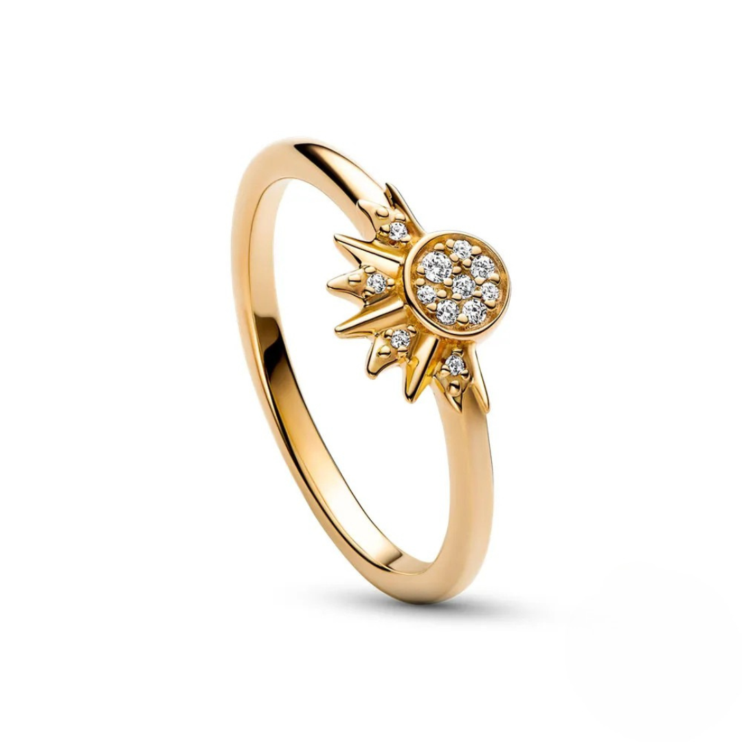 BowLift | Crystal Statement Ring with Sun and Moon Design