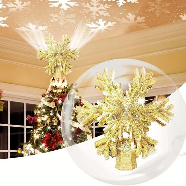 BowLift | Christmas Tree Topper Lights With LED Snowflake Projector