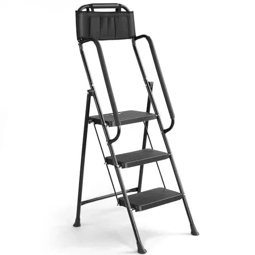 BowLift | 3 Step Stool Ladder With Handrails 330 Lbs