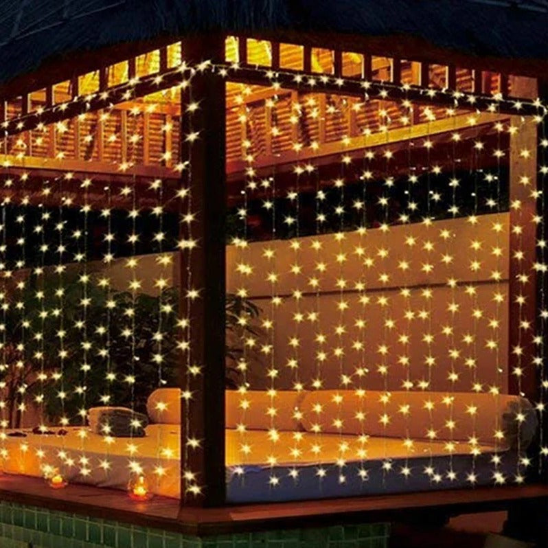 BowLift | 300-LED Warm White String Curtain Light, 10ft. length