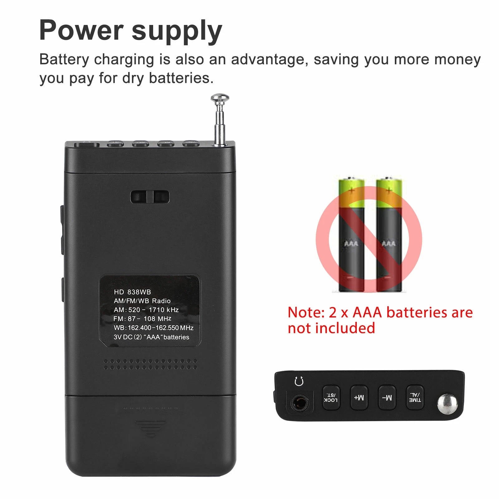 BowLift | Portable AM/FM Pocket Radio with Weather Alerts and Digital Tuning