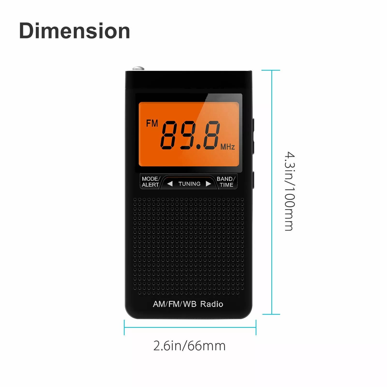 BowLift | Portable AM/FM Pocket Radio with Weather Alerts and Digital Tuning