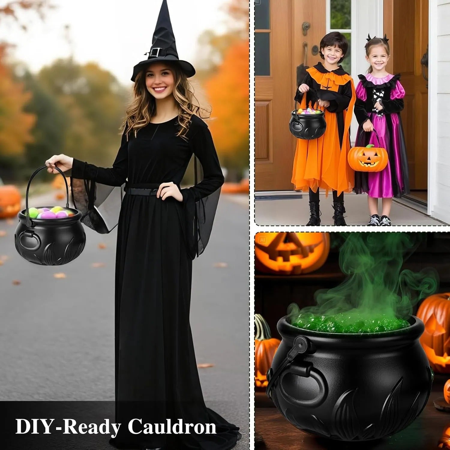 BowLift | Cauldron decoration – with floating magic bottle & fog effect