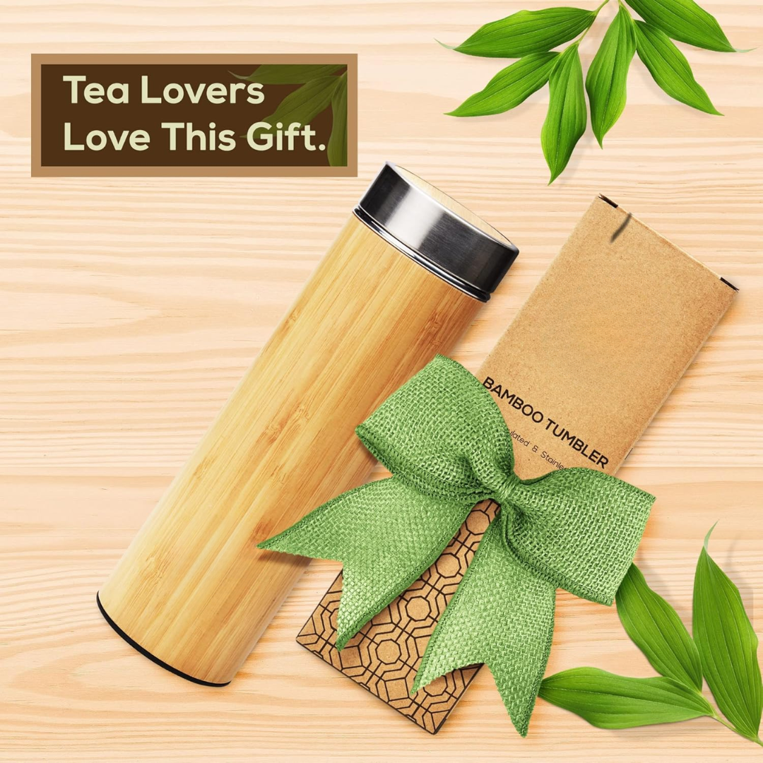 BowLift | Isolated Premium Bamboo Loose Leaf Tea Infuser Bottle - 500ml