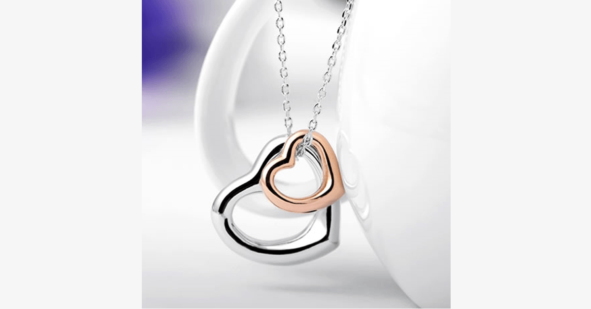 BowLift | Double Heart Gold-Silver Coating Pendant - Fashionable Lobster Clasp Gold-Plated Pendant for You