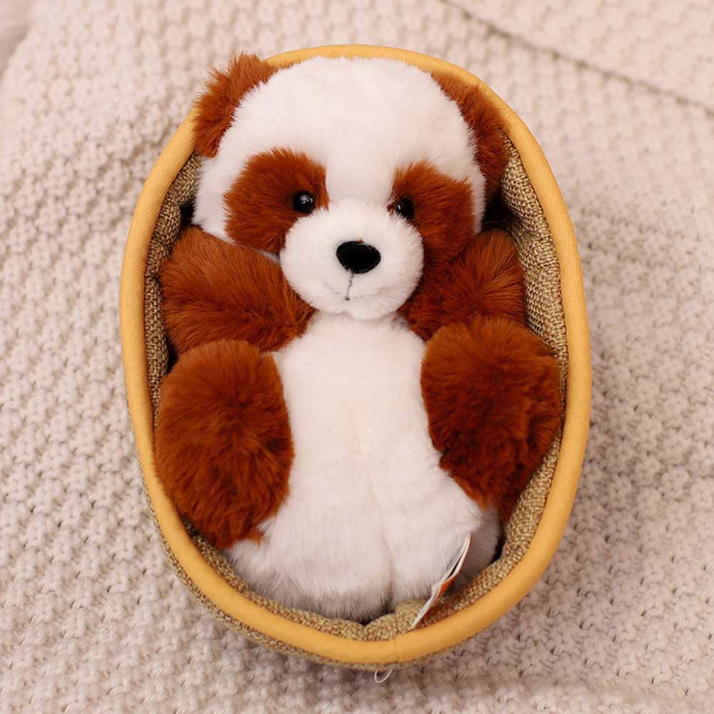BowLift | Kawaii Baby Panda In Basket Plush Toy