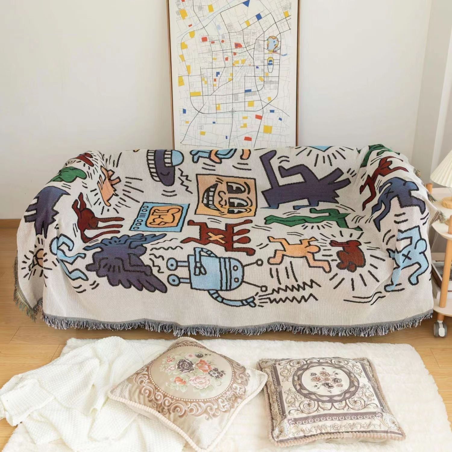 BowLift | Keith Haring Jigsaw Throw Blanket