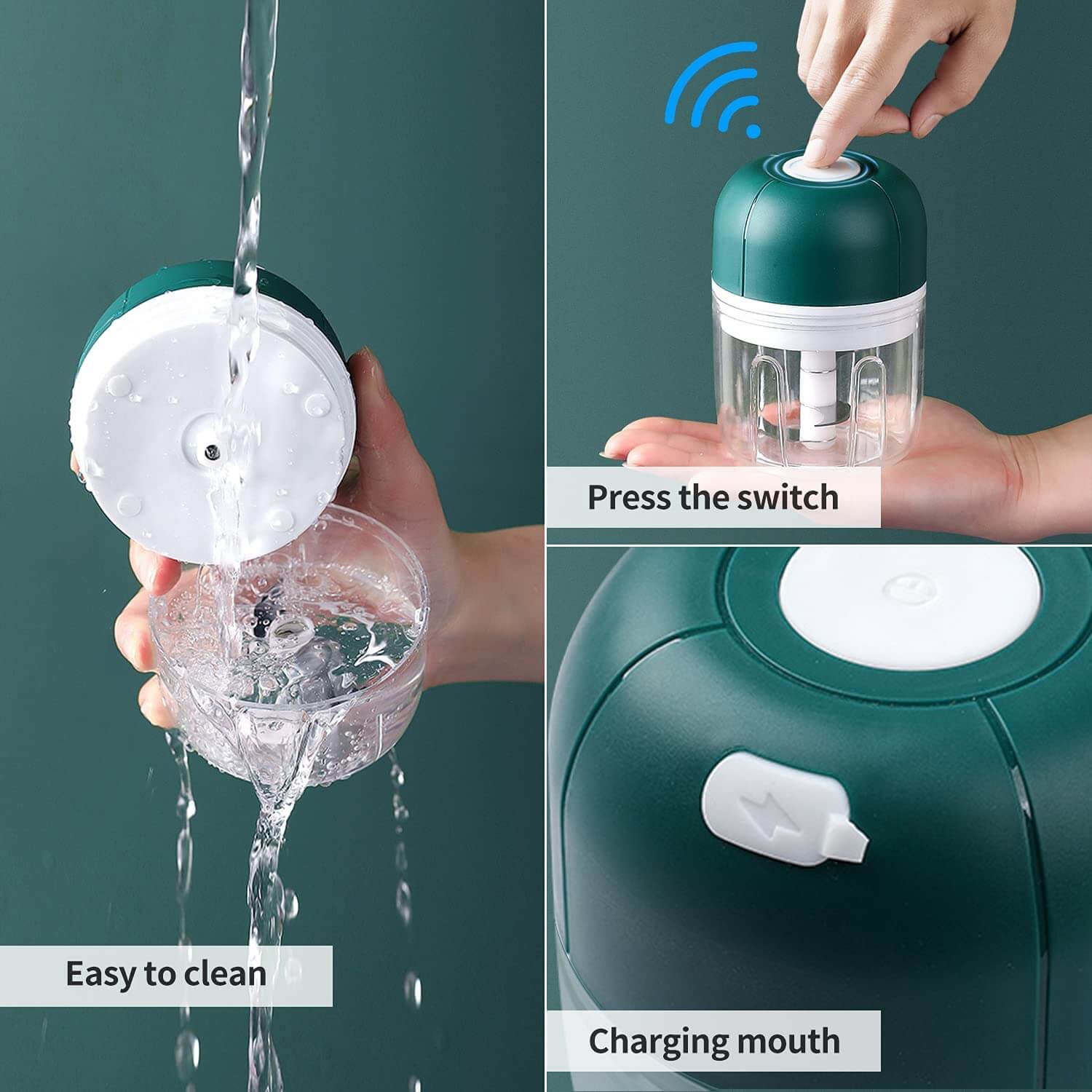 BowLift | ChopEase Electric Garlic Press – USB Rechargeable – Compact & Powerful – 250ml