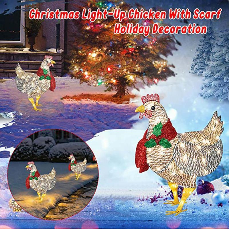 BowLift | Bright Chicken with Scarf Christmas Decoration