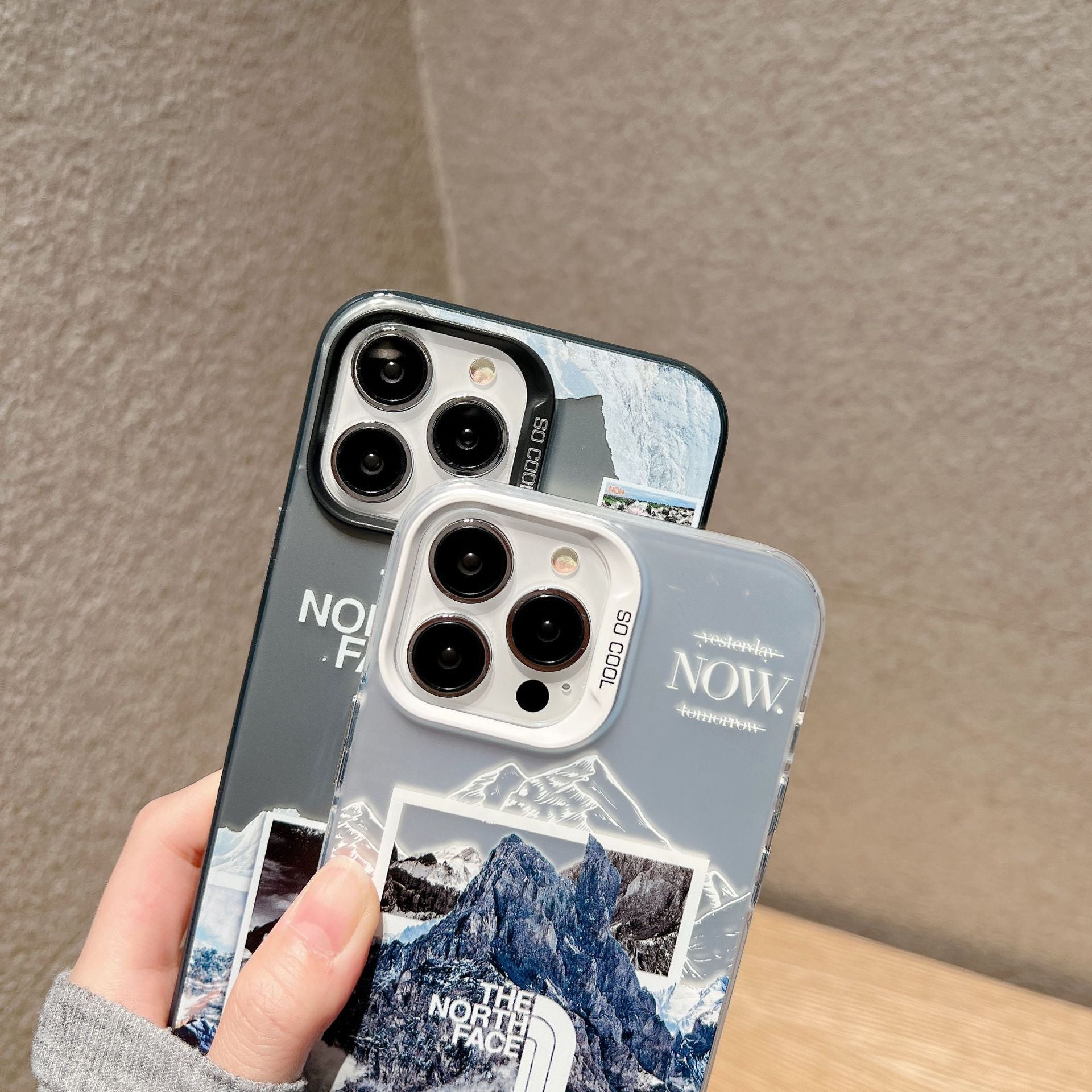 BowLift | Galvanic Letters Snow Mountain Phone Case For iPhone