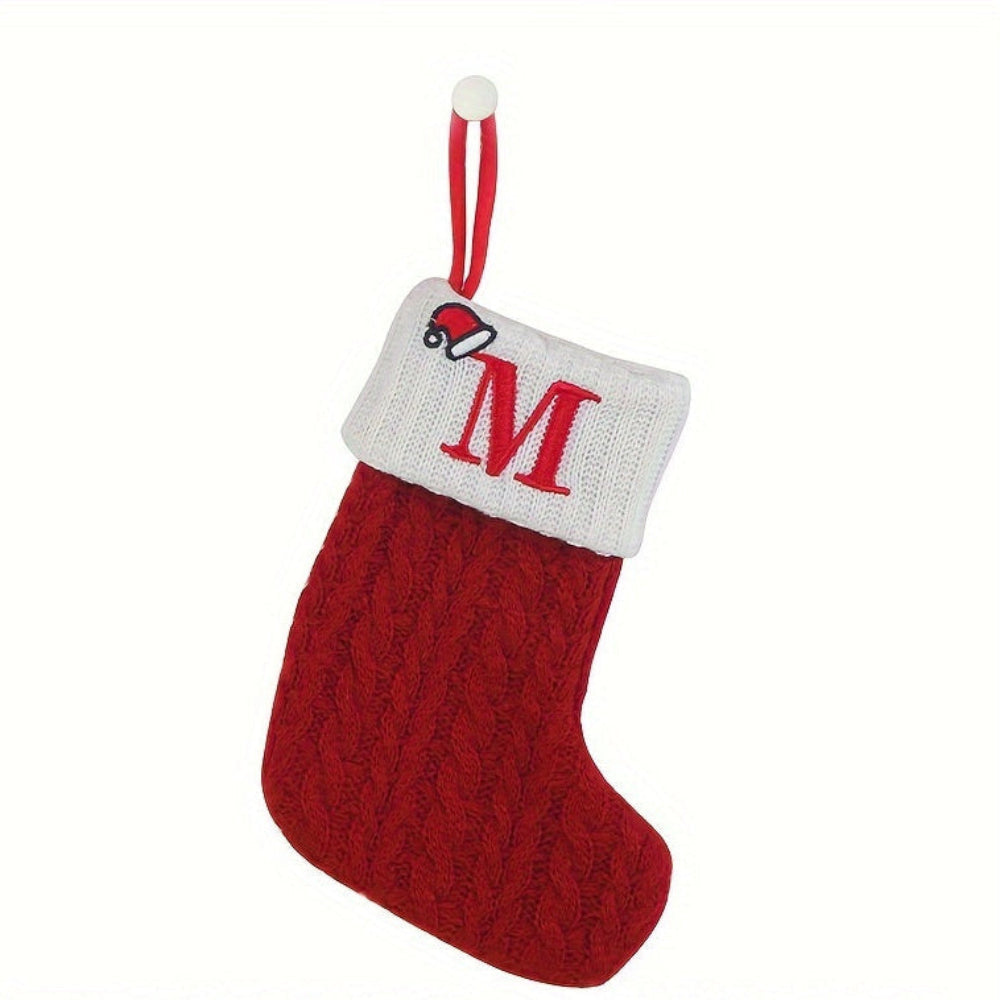 BowLift | Christmas Stocking Knit Monogram Alphabet Decorative Holiday Sock