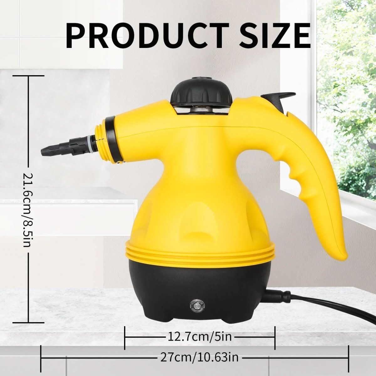 BowLift | Chemical-free steam cleaner with 8 attachments for household, clothes & windows