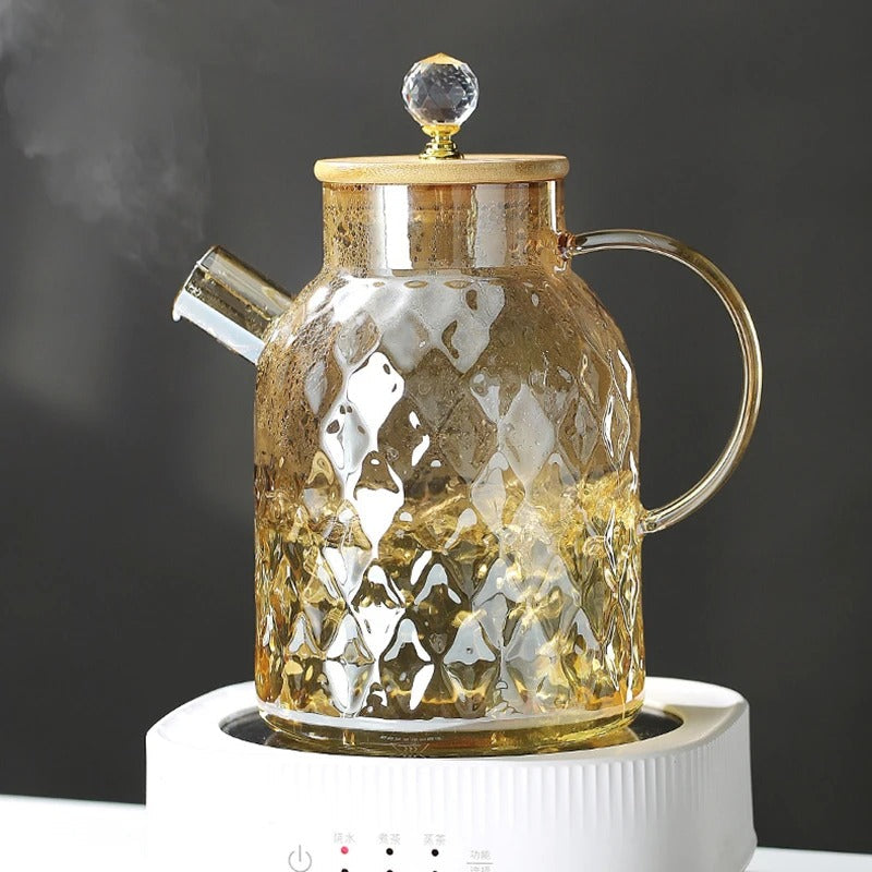 BowLift | Classic Crystal Teapot | Glass & Wood