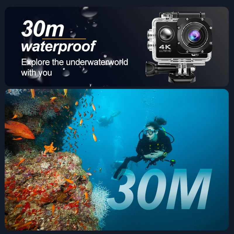 BowLift | 4K Ultra HD Sport Pro Camera - Wifi Enabled and Waterproof for Vlogging and Outdoor Sports
