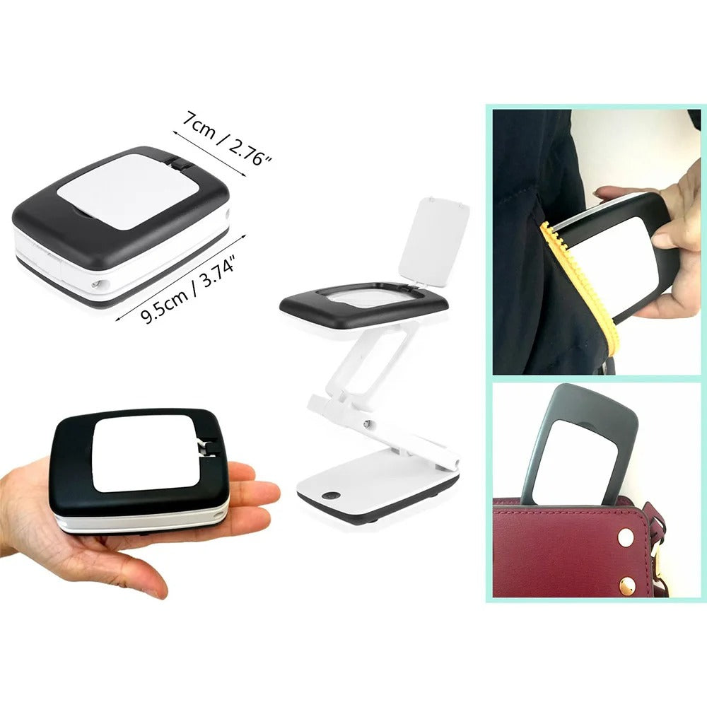 BowLift | Full Page Magnifying Glass with Light & Stand | Reading Aid for the Elderly